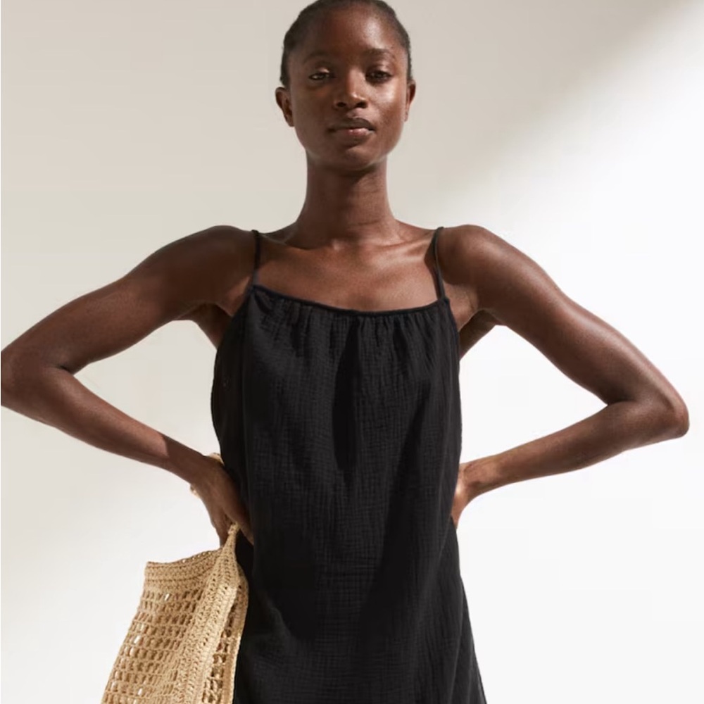 NWT H&M XXL Black Sleeveless Beach Dress